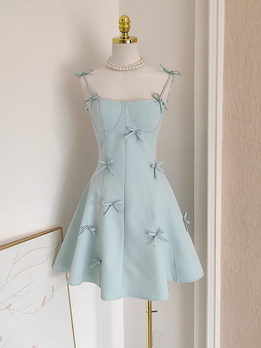 Vestido de fiesta corto de satén con tirantes finos y corte en A, elegante, para regreso a casa y noche, GG597