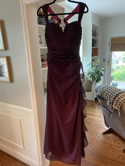 Vestido de fiesta largo de gasa con escote corazón y corte en A degradado, vestido de noche GG783