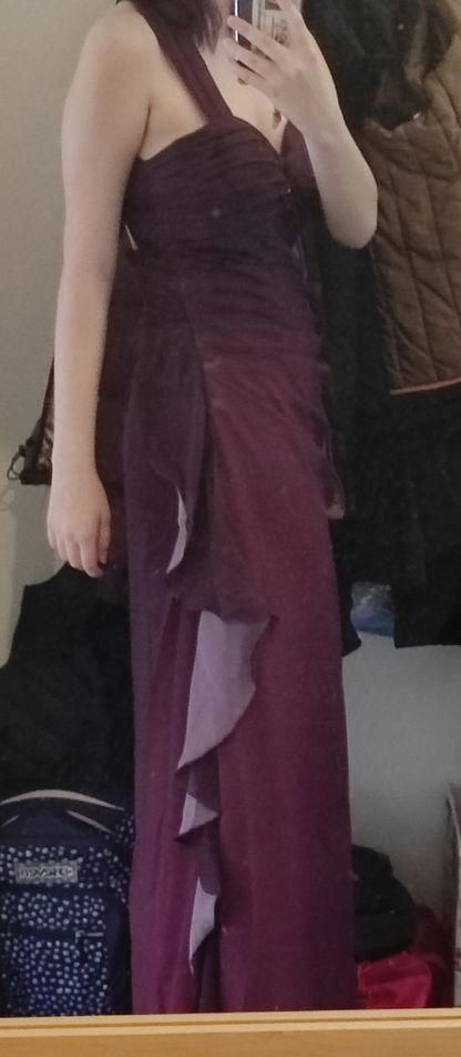 Vestido de fiesta largo de gasa con escote corazón y corte en A degradado, vestido de noche GG783