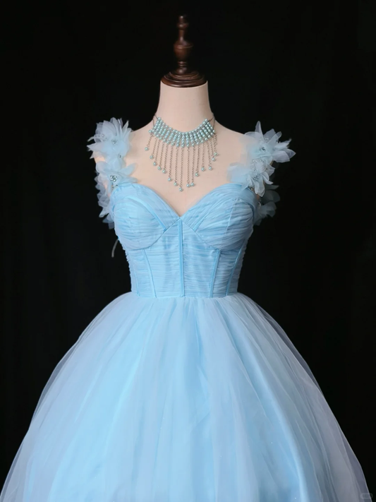 Simple Blue Tulle A Line Homecoming Dress Short Cocktail Dress S431