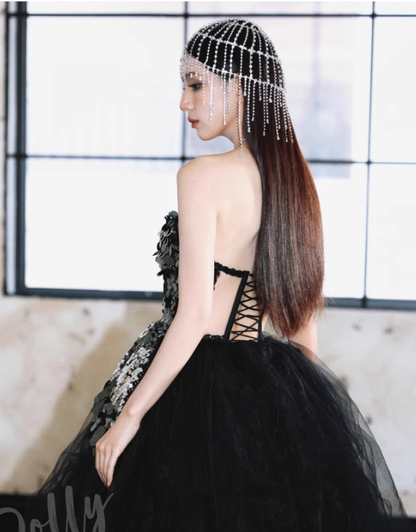 Shiny Black Sequin A Line Sweetheart Neck Tulle Homecoming Dress Cocktail Dress SH3580