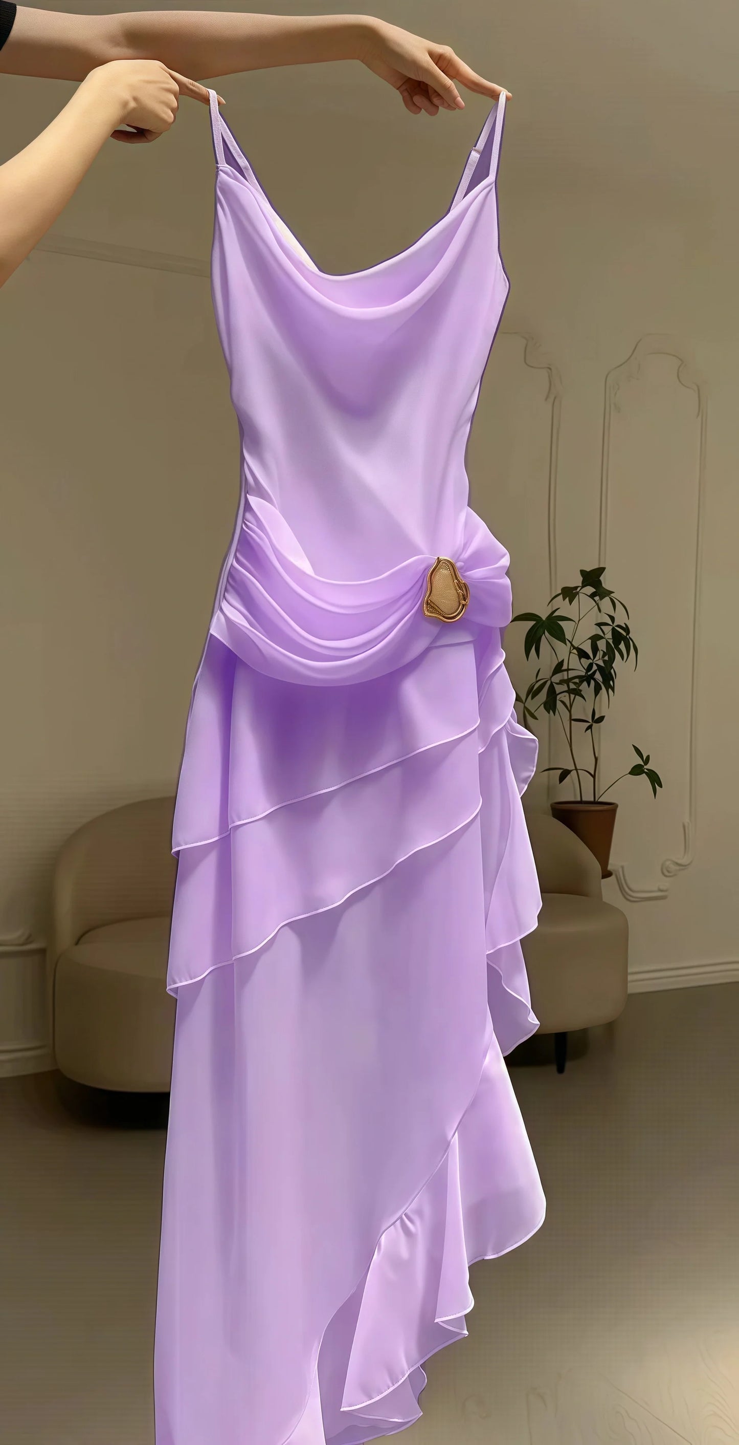 Ivory Chiffon Party Dress, Pleated Homecoming Dress,AST1757