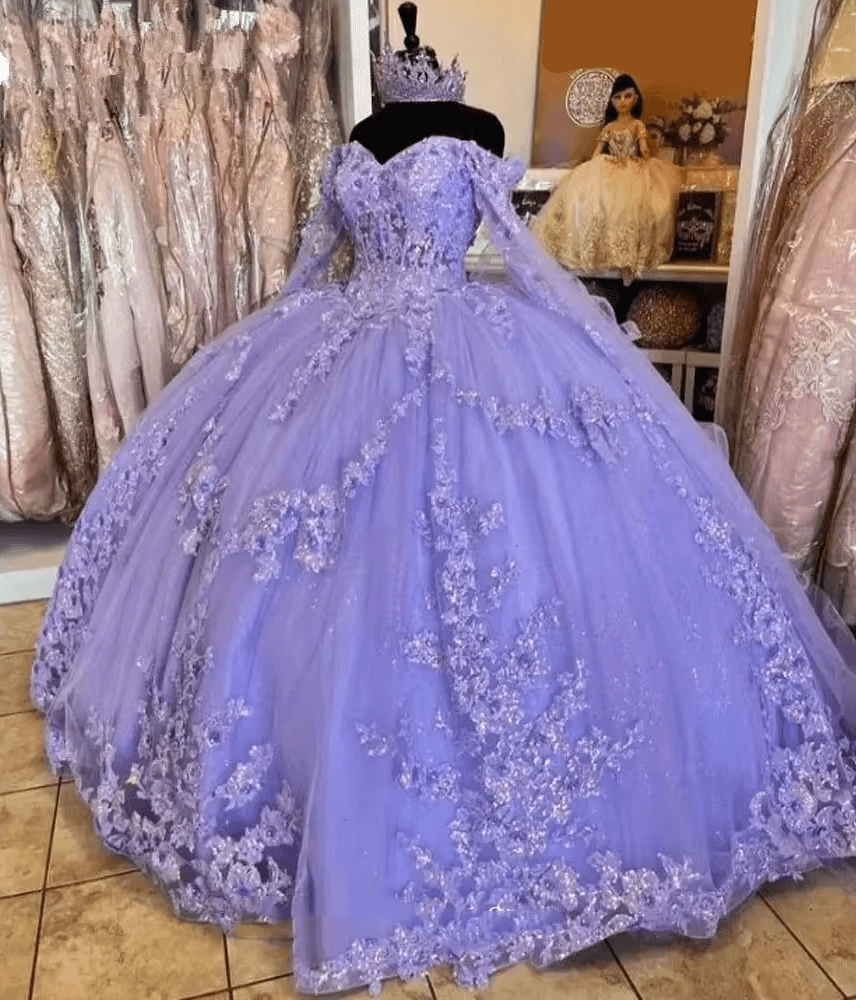 Vestidos de quinceañera color lavanda, manga larga, para cumpleaños, graduación, princesa, baile de graduación