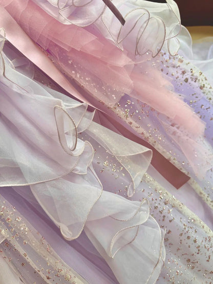 Quinceanera Dresses Pink Purple Gorgeous Elegant Shiny Floral Sequin Long Tulle Prom Dress Graduation Dress gh5001