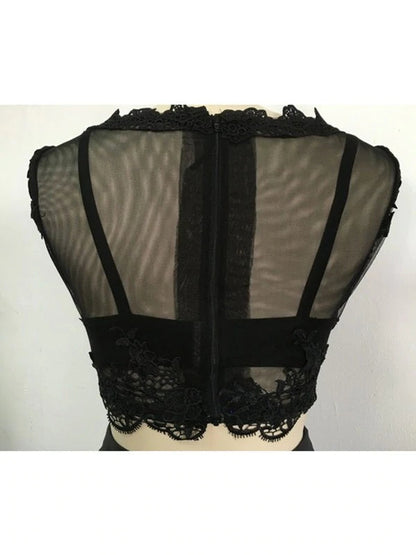 Long Sleeve Two Piece Prom Dress Black Satin Evening Dress,WP209