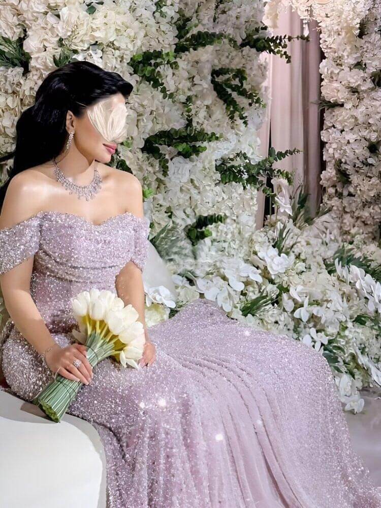 Vestidos largos formales con cuentas únicos para mujer para fiestas y eventos