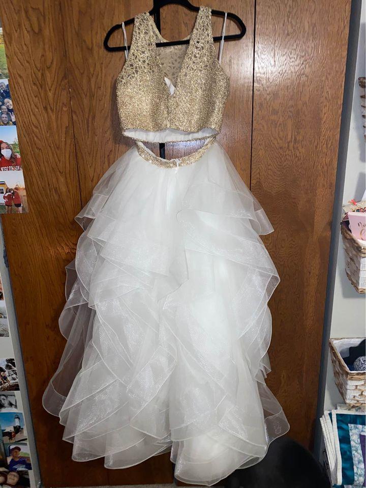 Two Pieces Long Zipper Back Lace Princess Tulle Prom Dresses GP289
