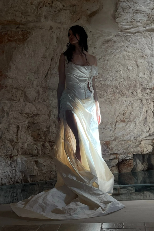 Stunning A Line Off the Shoulder Satin Long Prom Dress Evening Dress with Slit SH2268