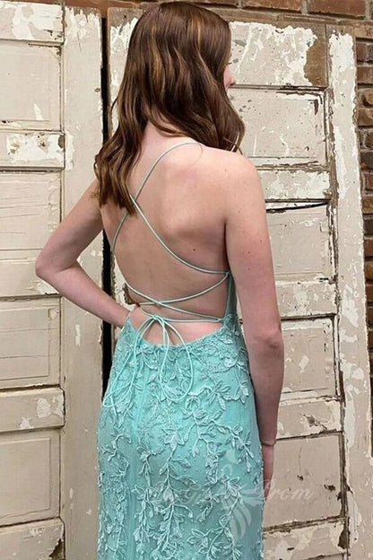 Pink Tulle Mermaid Prom Dresses Appliques Backless Evening Dresses GP596