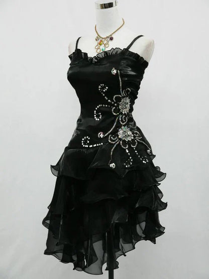Vintage Shiny Beaded Spaghetti Strap A-Line Short Party Dress Cocktail Dress Homecoming Dress TP4456