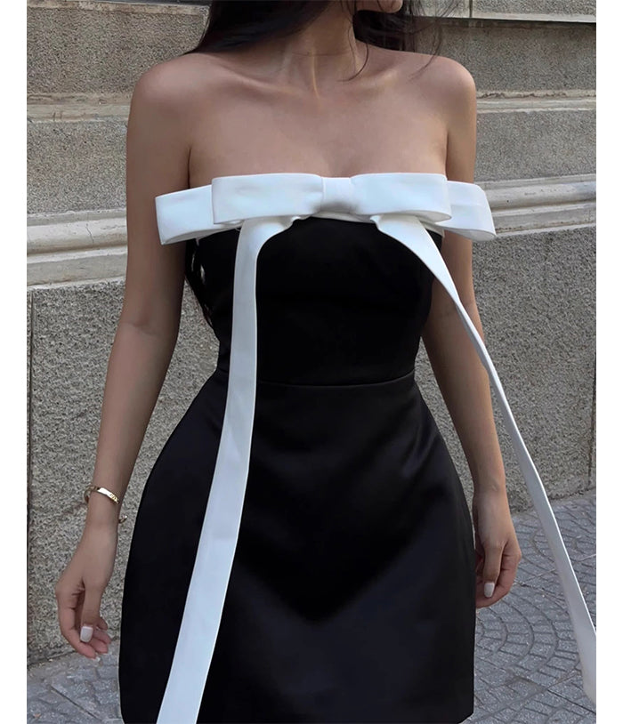 Vestidos de fiesta negros cortos, elegantes y cortos, de corte A y sin tirantes, para el regreso a casa, de noche, para cóctel, para 16 cumpleaños, DH2758