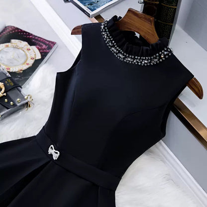 Simple Black Hoco Dress Short Homecoming Dresses SH136
