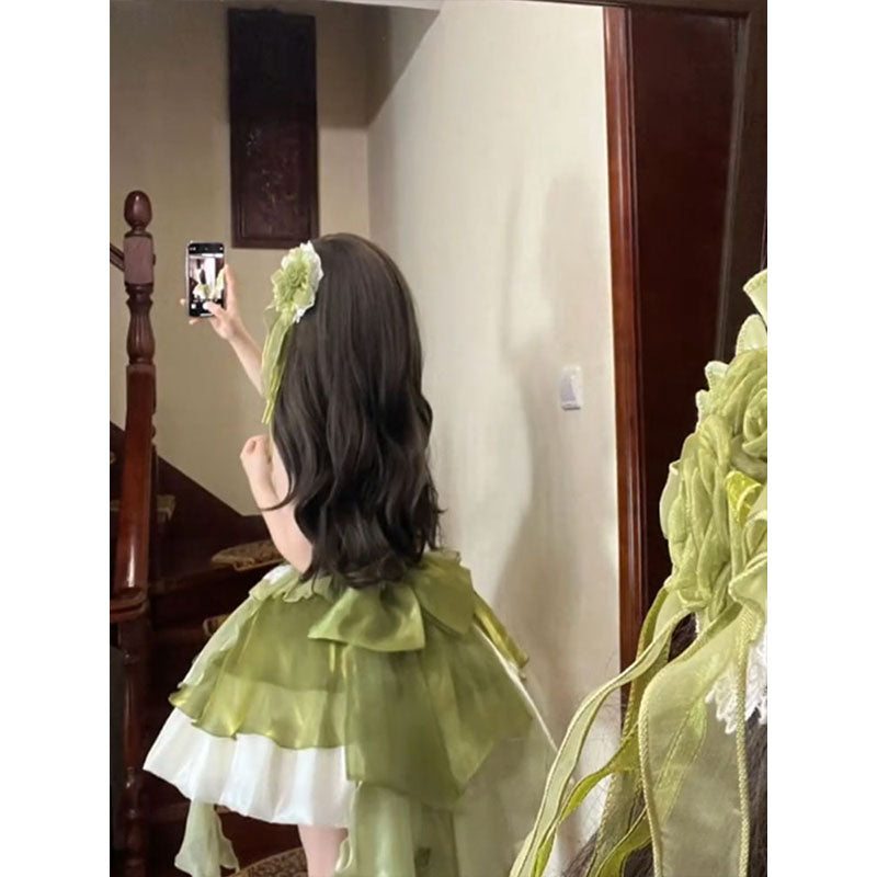 Vestido de fiesta vintage de cuello alto verde para 22 cumpleaños, vestido lolita corto, atuendos lolita DH2444