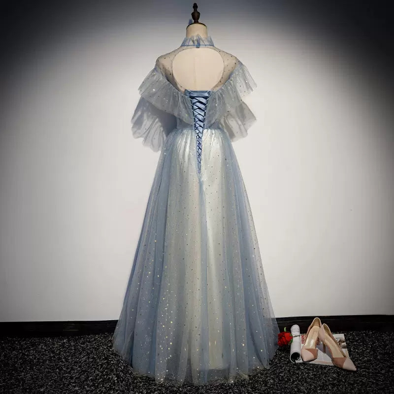 A line Tulle Prom Dresses Sexy Prom Dress SH110