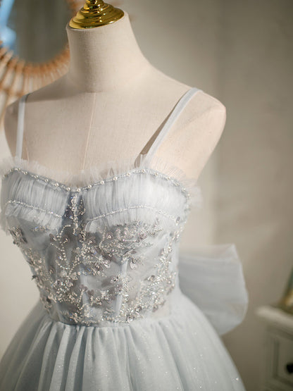 Princess Silver Hoco Dress Short Homecoming Dresses SH242