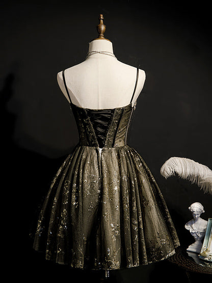 Princess Black Hoco Dress Short Homecoming Dresses SH252
