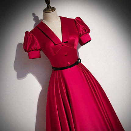 A line Red Knee Length Prom Dresses SH183