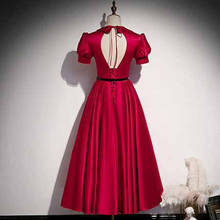 A line Red Knee Length Prom Dresses SH183