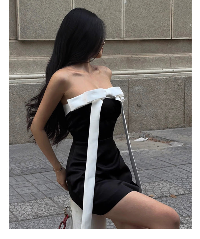 Vestidos de fiesta negros cortos, elegantes y cortos, de corte A y sin tirantes, para el regreso a casa, de noche, para cóctel, para 16 cumpleaños, DH2758