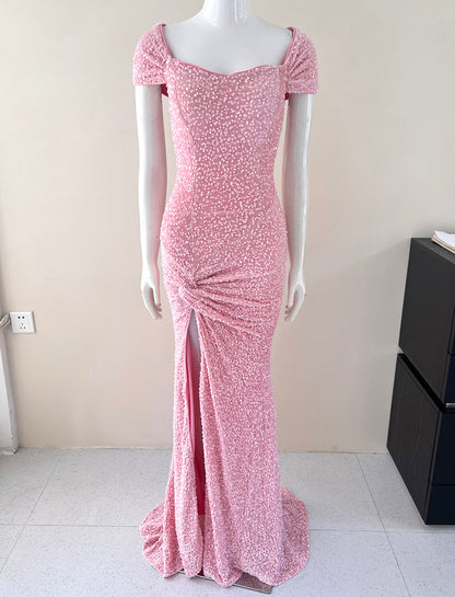 Pink Sweet Mermaid Dress Sequin Birthday Dress Princess Dress ED01075