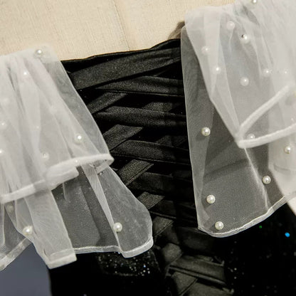 Off the Shoulder Mermaid Black Prom Dresses Sexy Evening Dress SH092