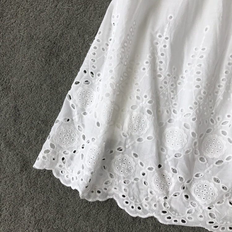 Off shoulder embroidered backless Strapless high waist solid dress  3726