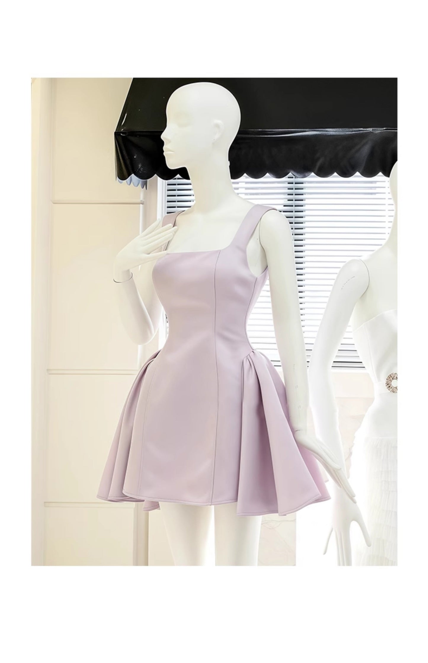 Vestidos de fiesta cortos, elegantes y cortos, de corte A y escote cuadrado, de color lila, para el regreso a casa, de noche, para cóctel, para 16 cumpleaños, DH2755