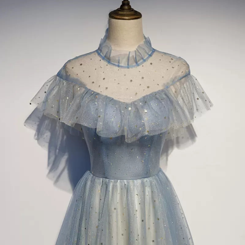 A line Tulle Prom Dresses Sexy Prom Dress SH110