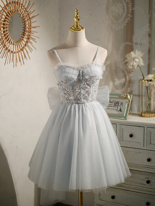 Princess Silver Hoco Dress Short Homecoming Dresses SH242