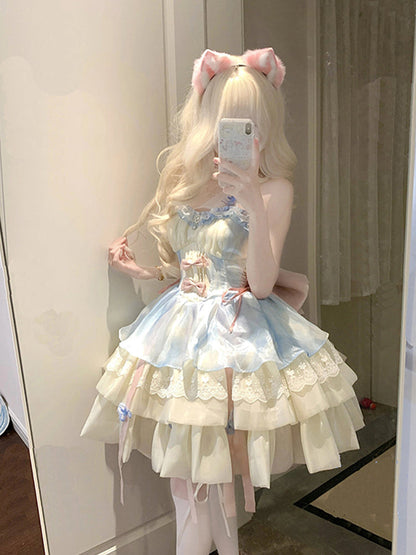 Vestido de fiesta vintage con cuello halter y encaje, minivestido de verano para 18 cumpleaños, vestido lolita, atuendos de cumpleaños W1247