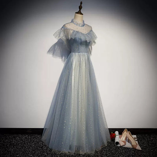 A line Tulle Prom Dresses Sexy Prom Dress SH110