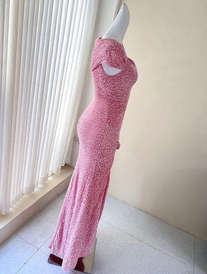 Pink Sweet Mermaid Dress Sequin Birthday Dress Princess Dress ED01075