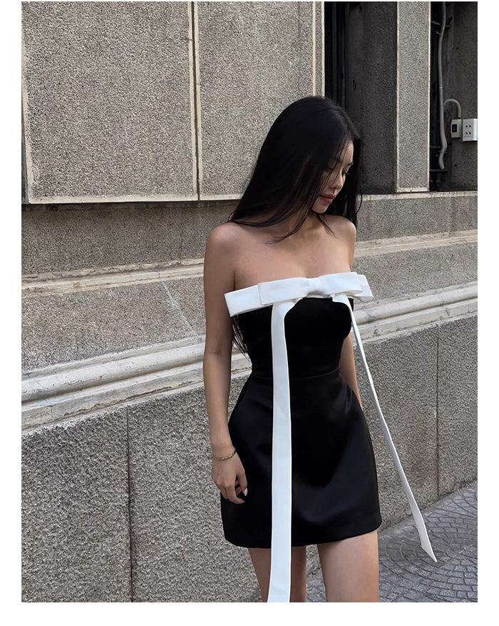 Vestidos de fiesta negros cortos, elegantes y cortos, de corte A y sin tirantes, para el regreso a casa, de noche, para cóctel, para 16 cumpleaños, DH2758