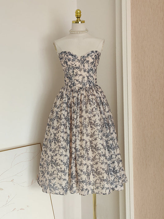 Sexy A line Sweetheart Floral Holiday Dress Travel Vacation Dresses Birthday Dress SD1250