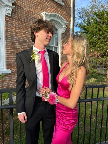 Sexy Mermaid Long Hot Pink Prom Dress Birthday Outfits SH1184