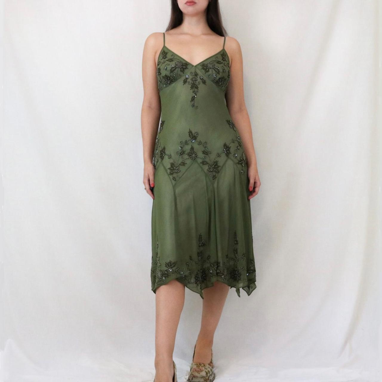 Green exquisite beaded short/mid-length chiffon homecoming dress birthday party dress gh5087