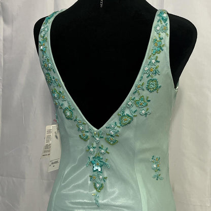 Green vintage fashion exquisite beaded fairy dress asymmetrical hem long Chiffon ball gown evening dress party dress prom dress gh3628