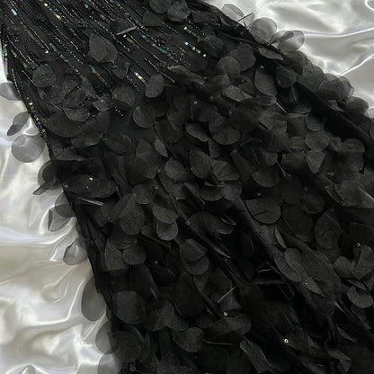 Black shiny elegant spaghetti strap sequined long ball gown prom dress evening dress party dress gh3142