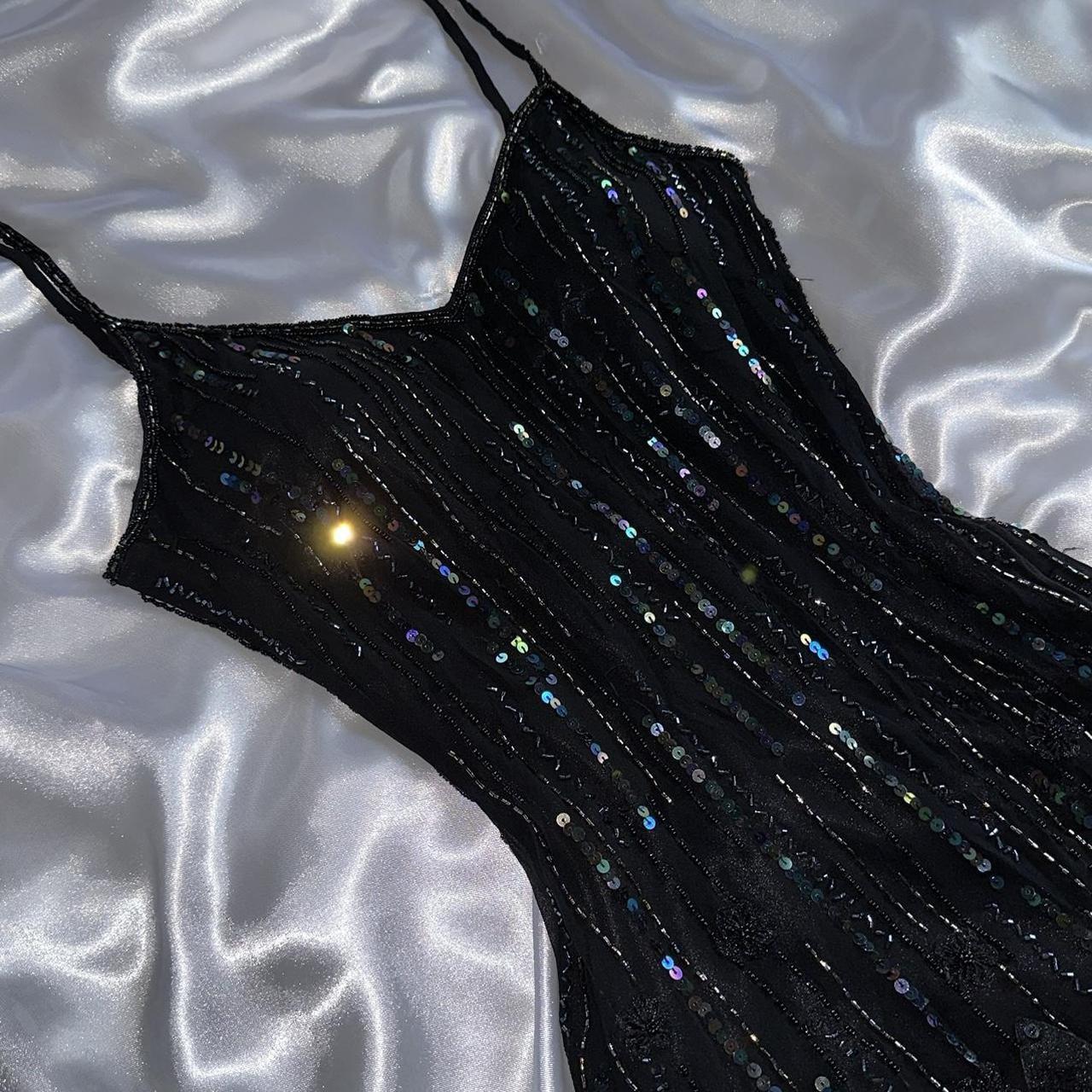 Black shiny elegant spaghetti strap sequined long ball gown prom dress evening dress party dress gh3142