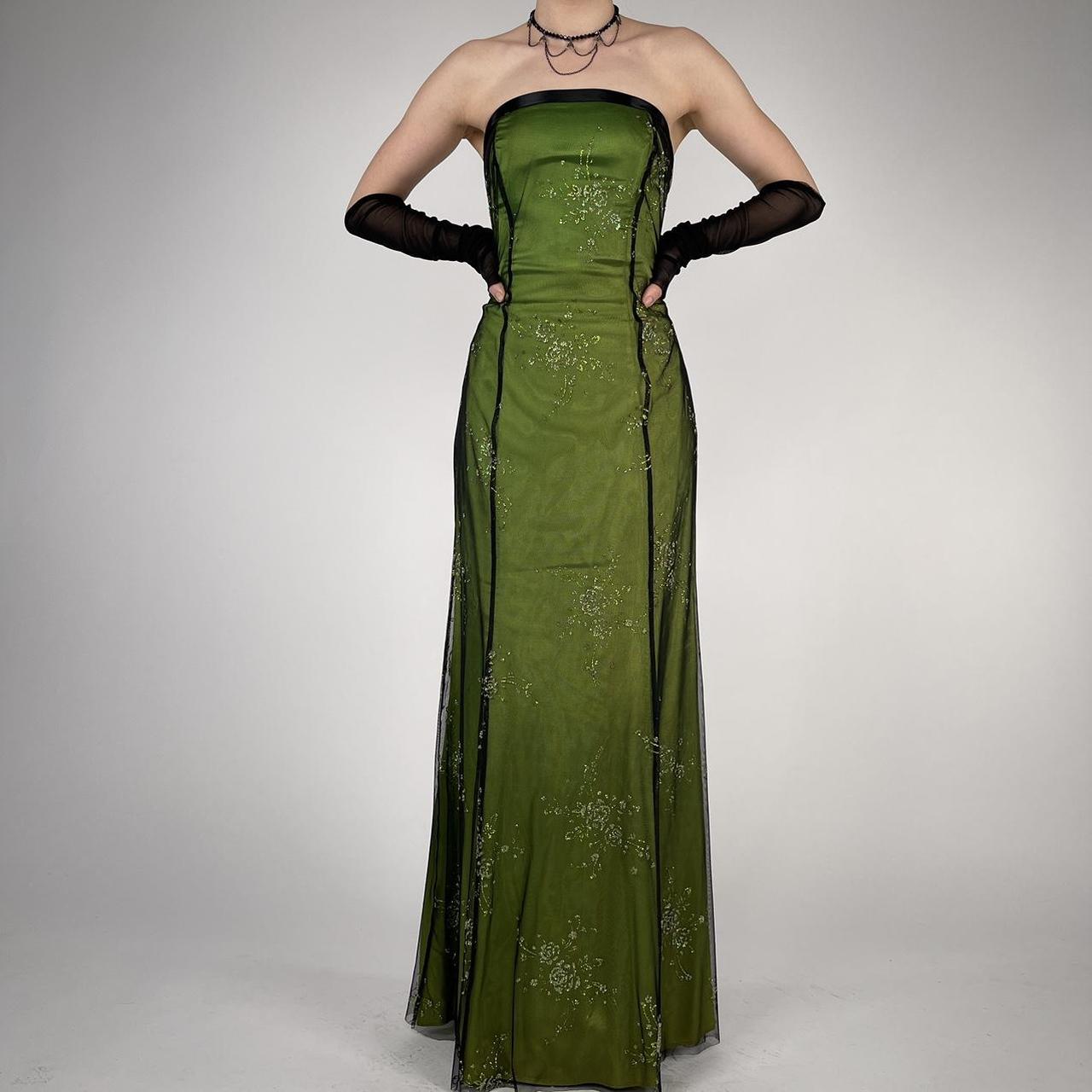 Green Fashion Retro Elegant Exquisite Floral Corset Long Chiffon Tulle Ball Gown Evening Dress Party Dress Prom Dress gh3712