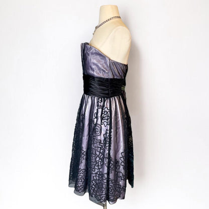 Y2k Lavender Gothic Black Floral Lace Short Tulle Homecoming Dress Birthday Dress gh4660