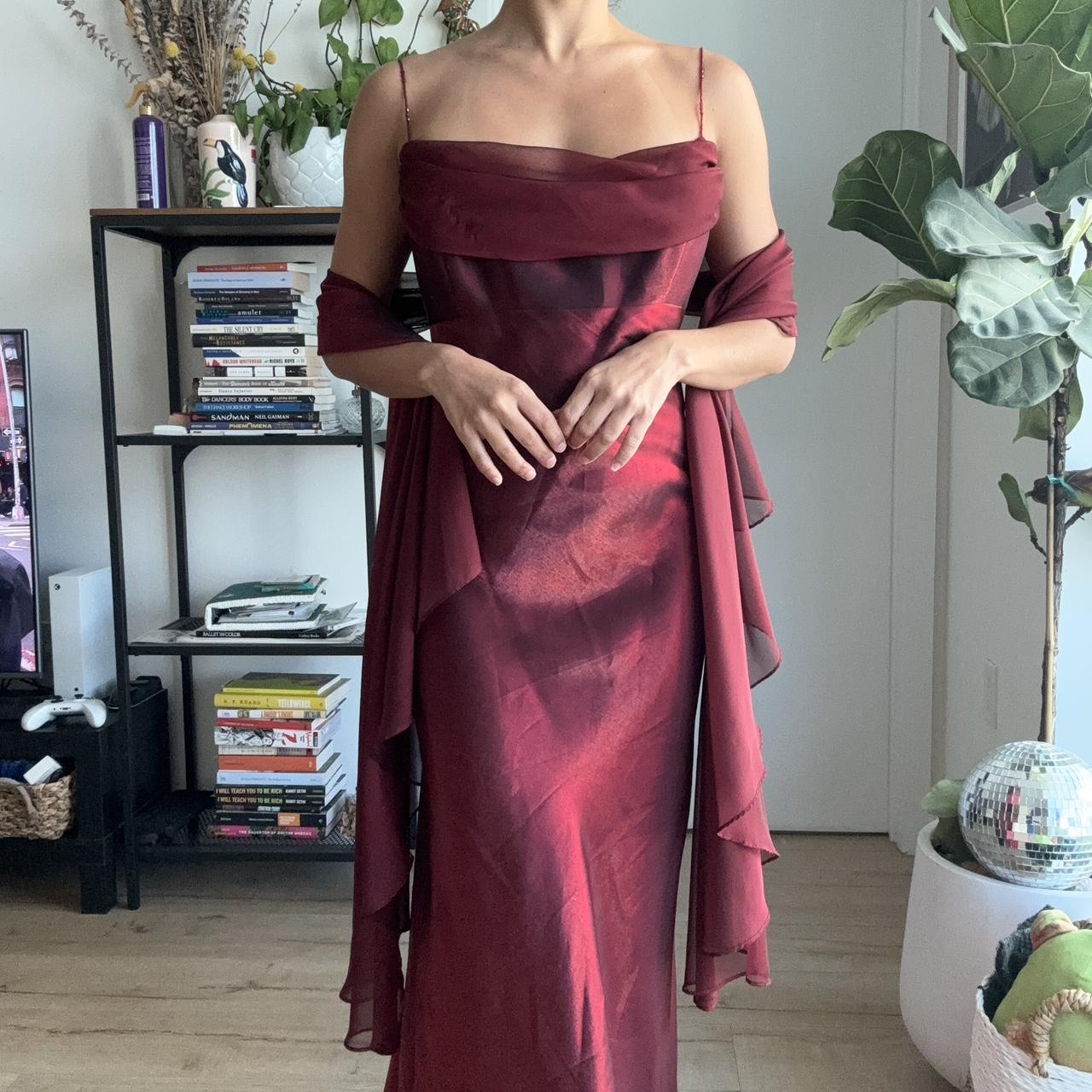 Burgundy vintage elegant a-line spaghetti strap sleeveless long formal floor-length ball gown prom dress evening gown party dress gh2972