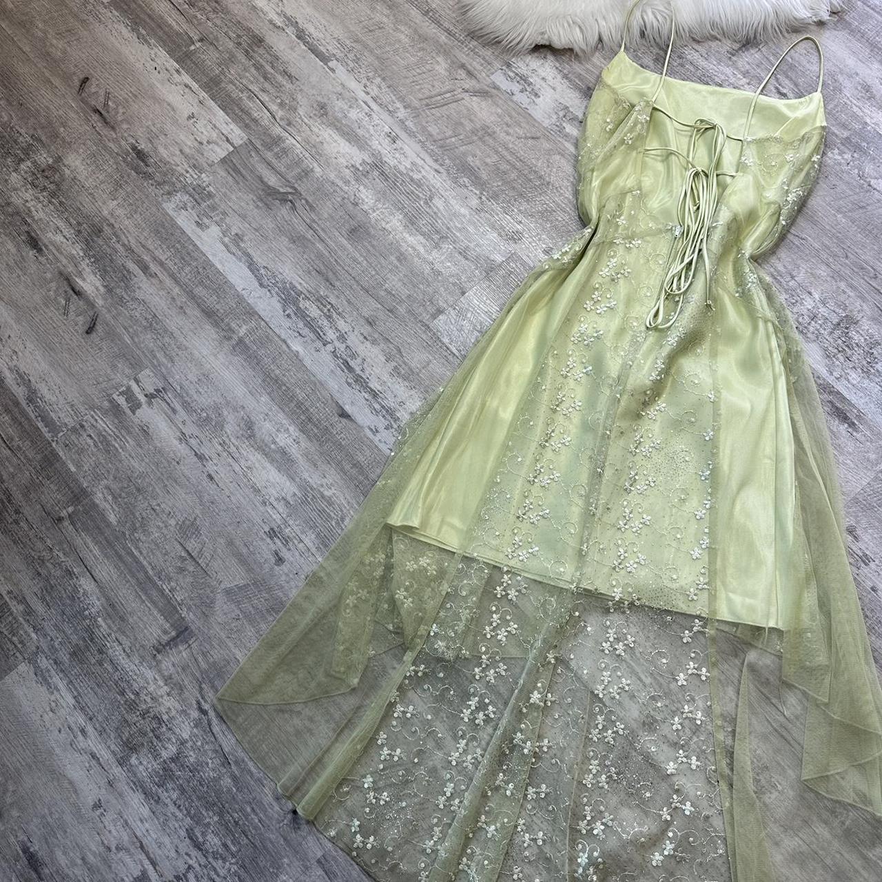 shopuniqlos-Mint green glitter sparkle floral short chiffon homecoming dress birthday dress fairy gh5234