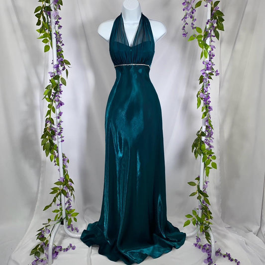 Green Fashion Elegant V-neck Halter Backless Lace-up Long Satin Floor-length prom dress Evening Gown Party Dress gh3581