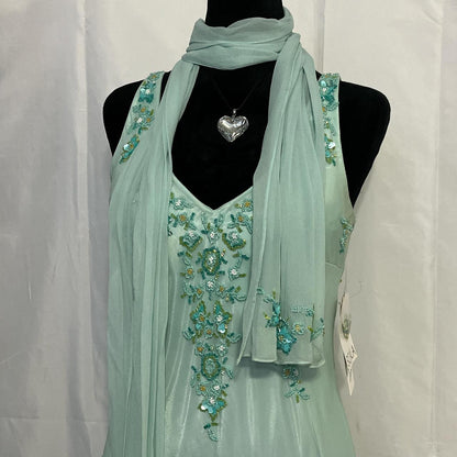Green vintage fashion exquisite beaded fairy dress asymmetrical hem long Chiffon ball gown evening dress party dress prom dress gh3628