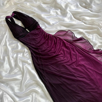 Vestido de fiesta largo con degradado morado encantador, vestido de novia, vestido formal