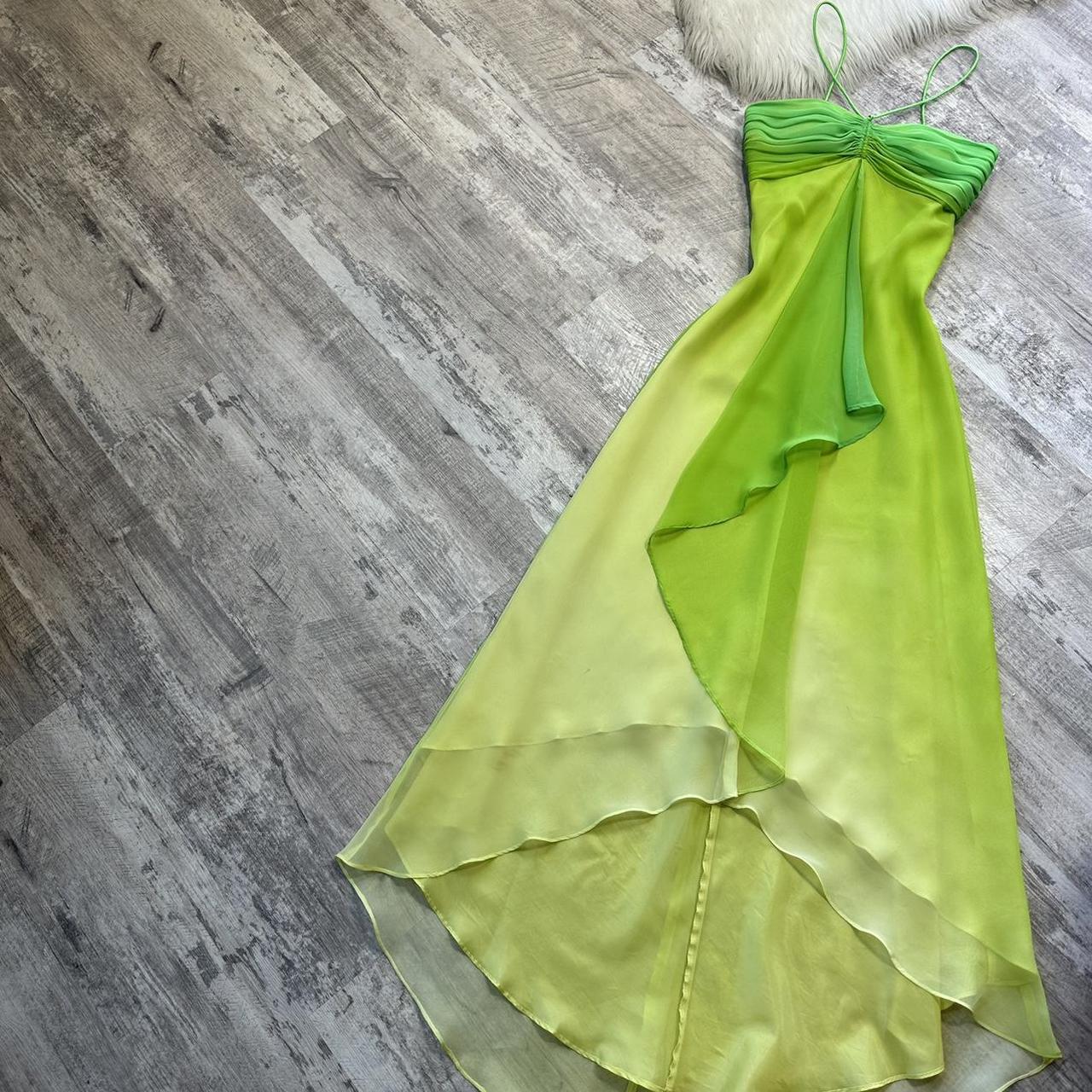 Green Fashion gradient Elegant Fairy Refreshing Long Chiffon Ball Dress Evening Dress Seaside Vacation Birthday Party Dress Ball Dress gh3757