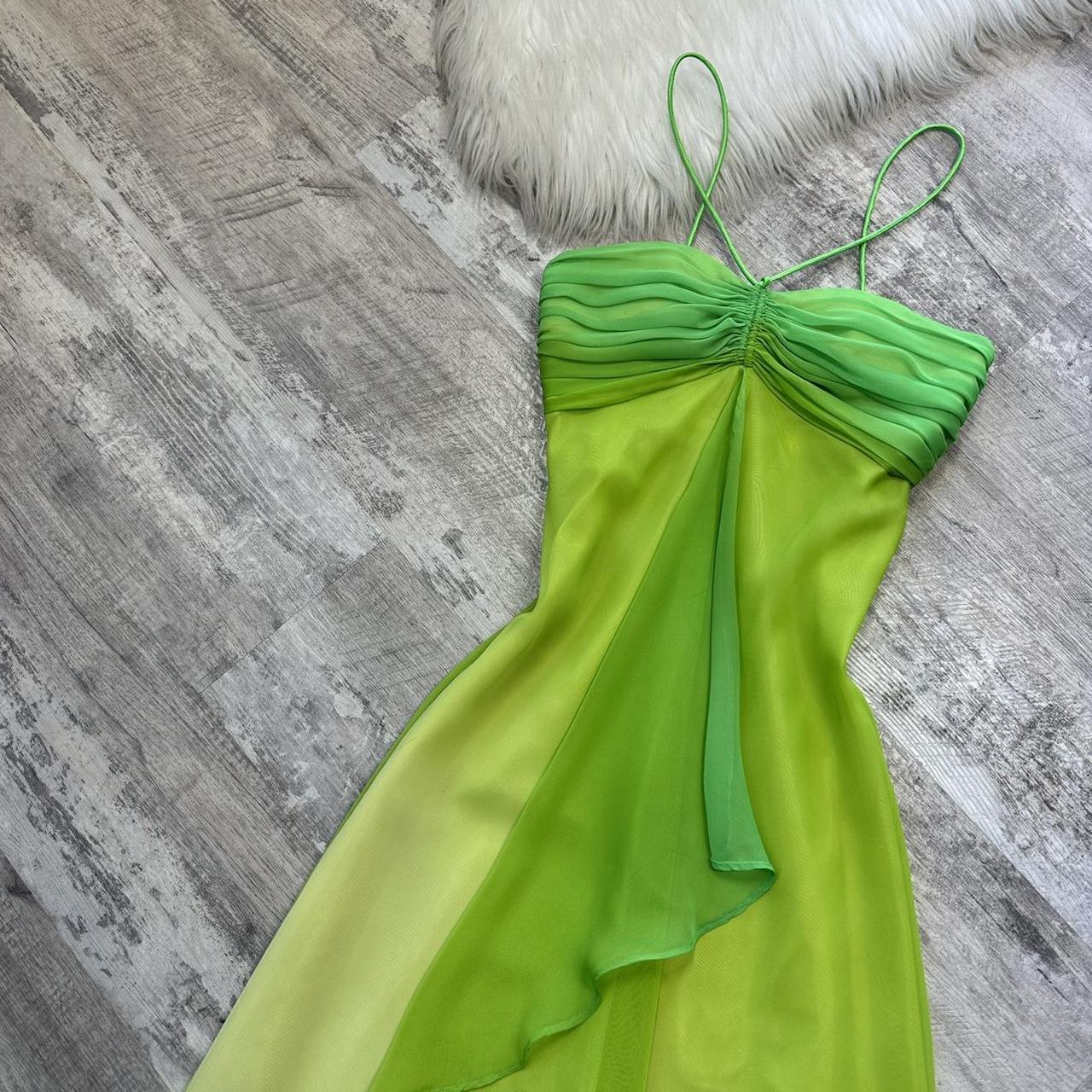 Green Fashion gradient Elegant Fairy Refreshing Long Chiffon Ball Dress Evening Dress Seaside Vacation Birthday Party Dress Ball Dress gh3757