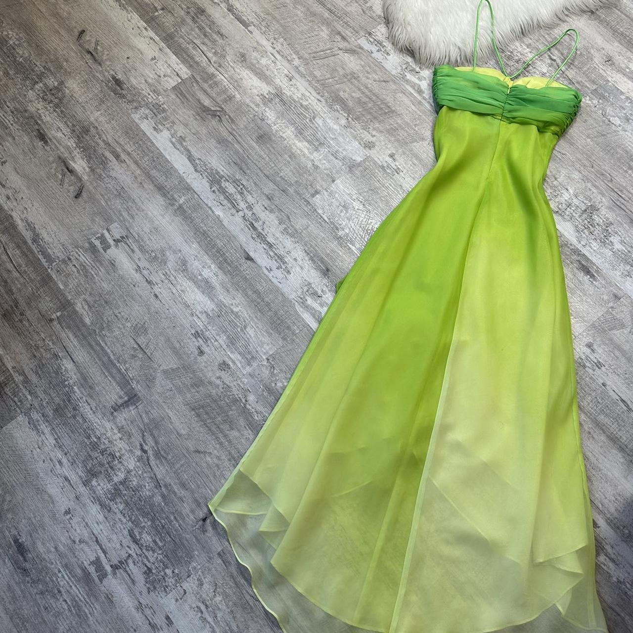 Green Fashion gradient Elegant Fairy Refreshing Long Chiffon Ball Dress Evening Dress Seaside Vacation Birthday Party Dress Ball Dress gh3757