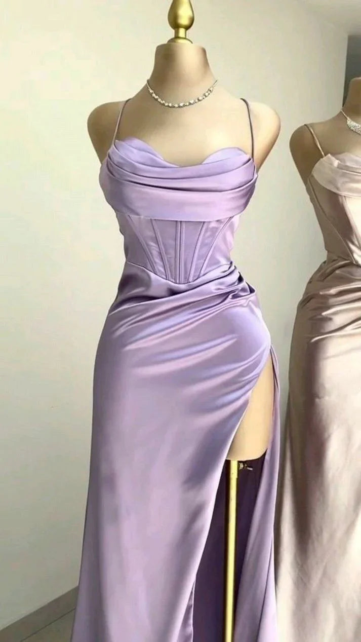 Vestido de fiesta largo de satén con escote corazón y corte sirena, vestido de noche, TP4513